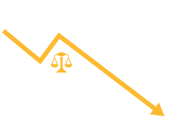 Logo Não Participe da Crise: seta descendente dourada com uma balança da justiça